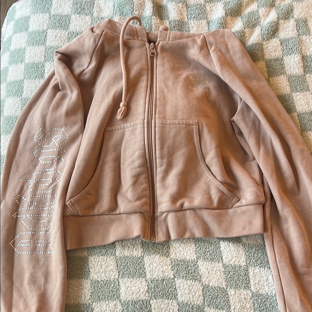 Y2K Adidas Tan Zip-Up Hoodie